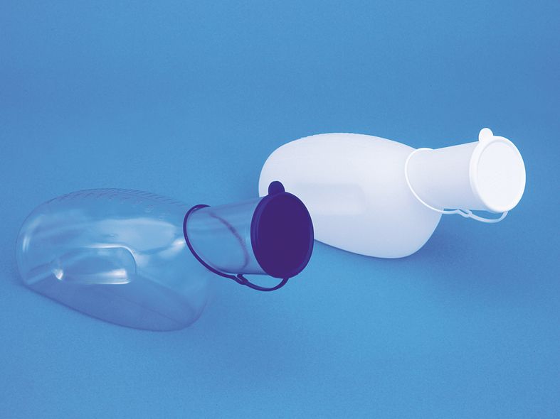 Urinal homme transparent bleu