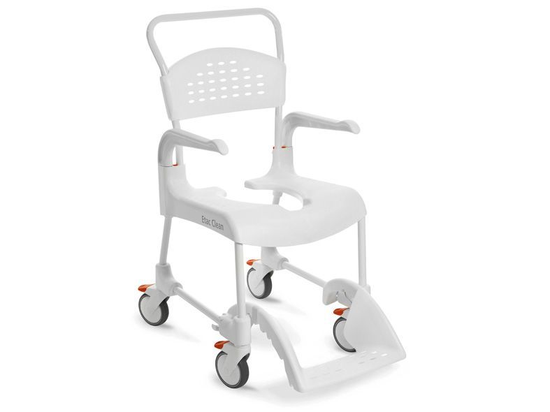 Chaise douche clean 49+roues à 2 freins hauteur d'assise 49cm