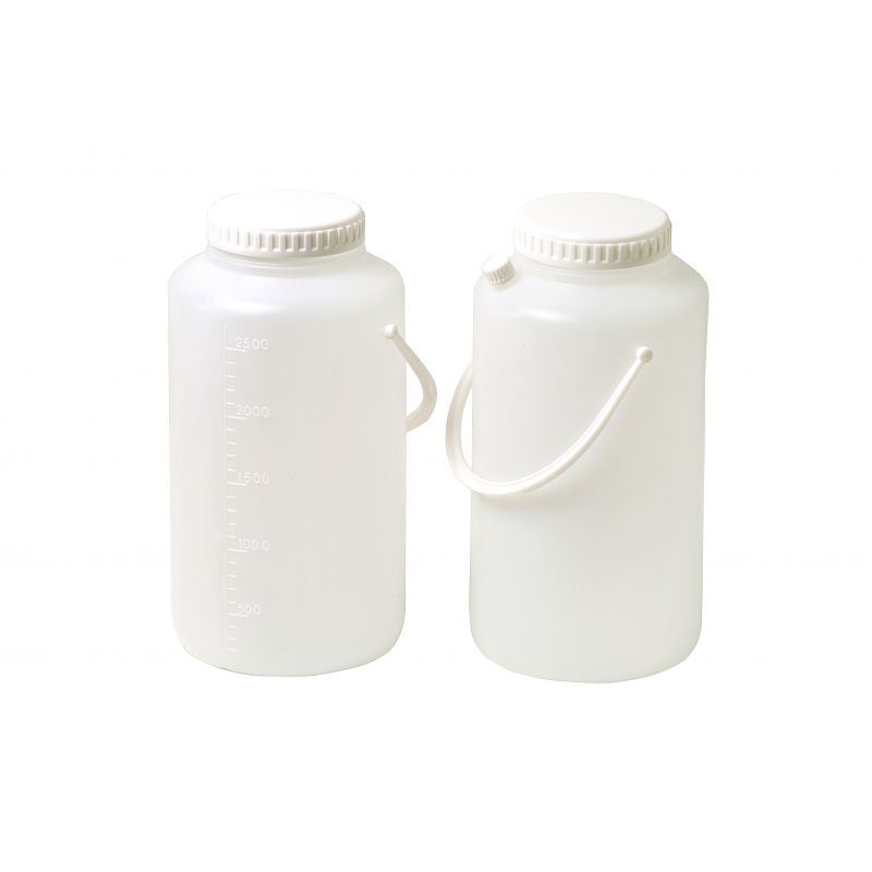 Bocal a urine etanche 2.5 l gradue /100ml en polyethylene