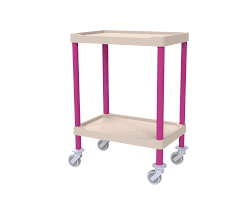 EOLIS 600 x 400 trolley with 2 composite shelves - turned up rims