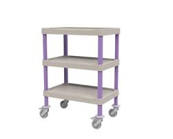 EOLIS 600 x 400 trolley with 3 composite shelves - turned up rims