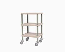 EOLIS compact trolley with 3 trays - turned up rims
