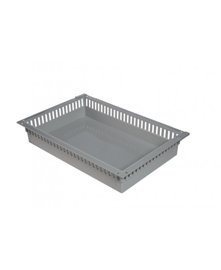Aerated bin ISO 600x400x100 in grey ABS (2 levels)