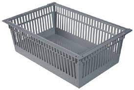Aerated bin ISO 600x400x200 in grey ABS (3 levels)