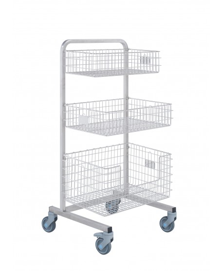 Sterilization trolley - 1 side - 4 levels