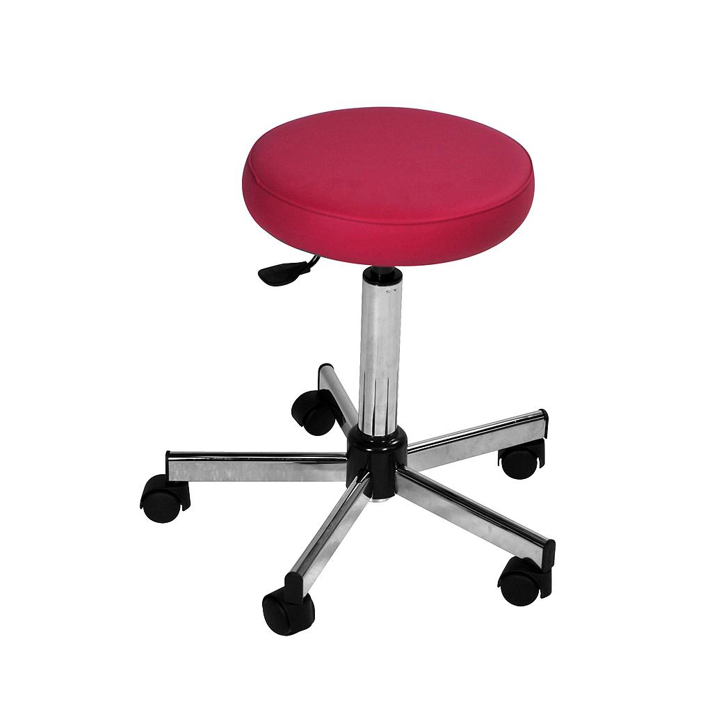 Tabouret reglable ht pied chrome noir sur roulettes