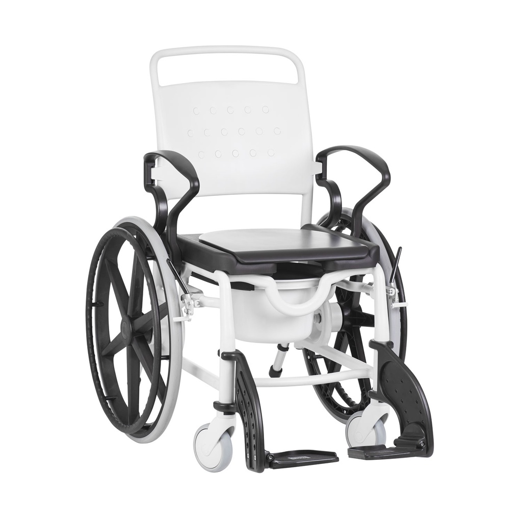 Chaise de douche et de toilette "Genf" 130kg - à propulsion