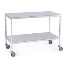 Table à instruments INOX 2 plateaux 750x500 mm