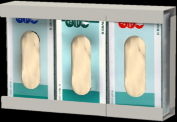 Gloves holder for 3 boxes (410 x 245 x 125 mm) - Wall Mounting