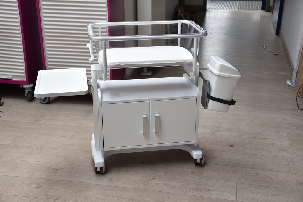 DEMO Babybedje BM2 met kast/afvalcontainer/inklapbare plank - wit