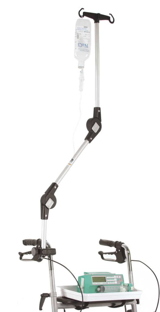 Opvouwbare serumhouder voor rollator
