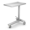 Techmed instrumententafel  E-01KO + afmeembaar blad - in hoogte verstelbaar 960-1330 mm met voetpedaal - 700 x 500 mm - dubbele wielen 100 mm