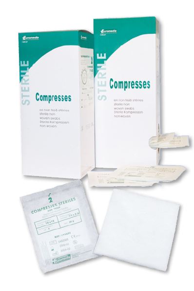 Compresse non-tissée stérile - pochette de 2 compresses – 100 pochettes ...